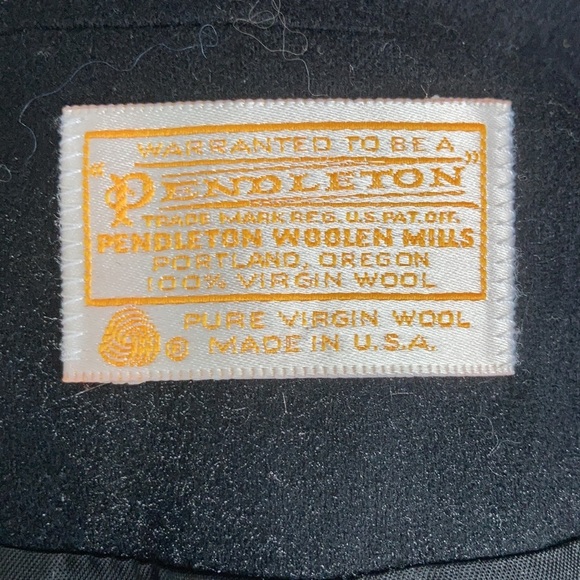 Vintage Pendleton 100% wool black one button blazer w two pockets in front - Picture 10 of 15